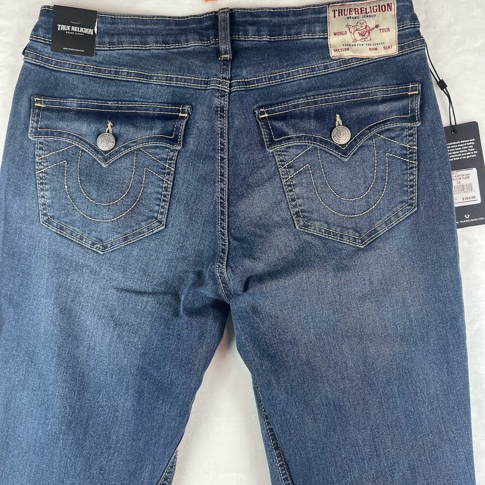 True Religion Y2K Joey Flare Jeans Womens 30 NWT MSRP $164 FLARE BOHO BTC BTS - Picture 4 of 16